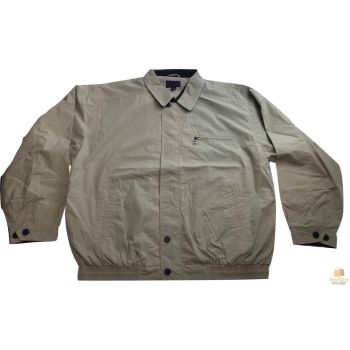 Mens Plus Size Jacket Big & Tall Blazer Zip Up Coat Bomber Military Style - Oyster - 5XL