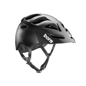 Bern Mens Morrison Cycling Bike Helmet w/ Hard Visor - Matte Black - S/M