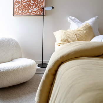 100% Cotton Muslin Duvet Quilt Cover Set w/ 2 Pillow Cases in Yellow - Double