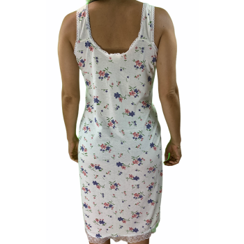 Womens Ladies Cotton Nightie Night Gown Slip Petticoat PJs Sleepwear Dress - Pink - 12