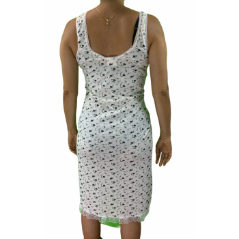 Womens Ladies Cotton Nightie Night Gown Slip Petticoat PJs Sleepwear Dress - Purple - 18