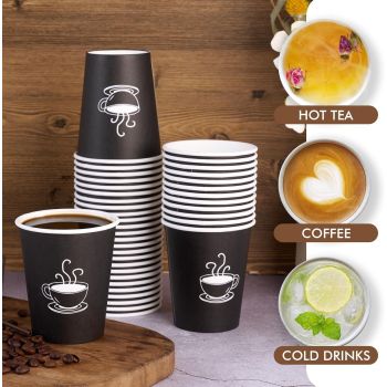 1000x Extra Large Disposable Coffee Cups 12oz Strong Takeaway Paper Take Away Bulk