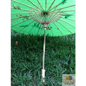 PARASOL UMBRELLA Chinese Japanese Bamboo Flower Pattern Fabric 80cm Diameter - Light Green