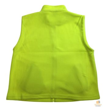 PLAIN HI VIS Polar Fleece Vest Full Zip Safety Workwear High Visibility Fleecy - Fluro Yellow - L