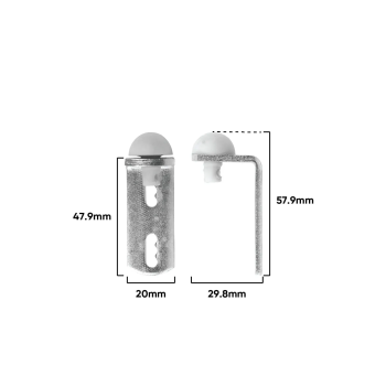 Rolltrak Stop for Sliding Doors Metal w/ Rubber Stop R1760 (1 Pack of 2)