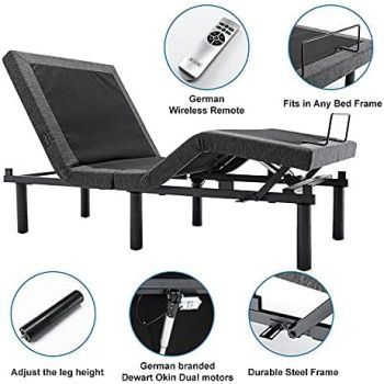 S*MAX Queen Adjustable Zero Gravity Bed Frame with Dual Motors Wireless Remote & USB Ports