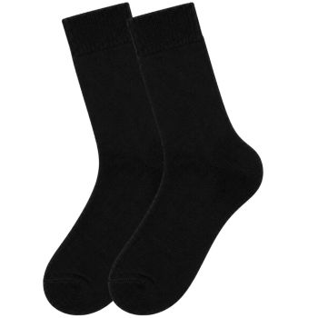 Merino Wool Mens Thermal Diabetic Socks Loose Top Circulation 6 Pairs - Black