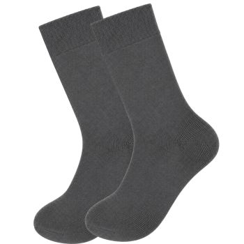 Merino Wool Mens Thermal Diabetic Socks Loose Top Circulation 2 Pairs - Grey