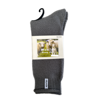 1 Pair Premium Mens Wool Heavy Duty Thick Work Socks Cushion Woolen - Grey - 11-14