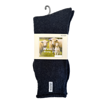 1 Pair Premium Mens Wool Heavy Duty Thick Work Socks Cushion Woolen - Navy - 11-14