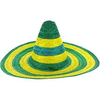 Mexican SOMBRERO Hat w Australian Aussie Green Gold Party Costume