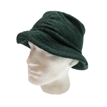 Stingy Brim Terry Towelling Bucket Hat Daggy Fishing Camping Lad Cap 100% COTTON - Bottle Green - S/M