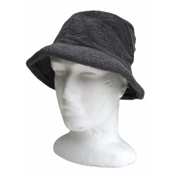 Stingy Brim Terry Towelling Bucket Hat Daggy Fishing Camping Lad Cap 100% COTTON - Charcoal - S/M