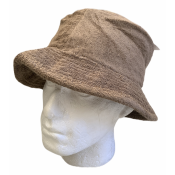 Stingy Brim Terry Towelling Bucket Hat Daggy Fishing Camping Lad Cap 100% COTTON - Khaki - S/M