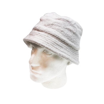 Stingy Brim Terry Towelling Bucket Hat Daggy Fishing Camping Lad Cap 100% COTTON - White - L/XL