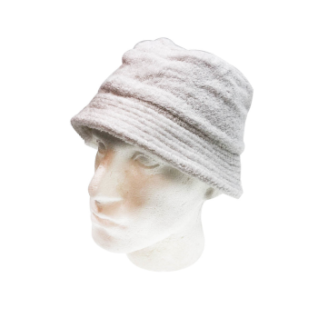 Stingy Brim Terry Towelling Bucket Hat Daggy Fishing Camping Lad Cap 100% COTTON - White - S/M