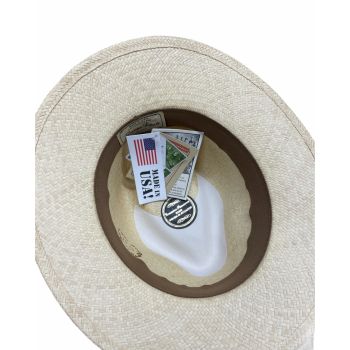 Hand Woven Panama Cooler Hat Summer Fedora Uncrushable Waterproof - Tan - Large (7 1/3 - 7 3/8)