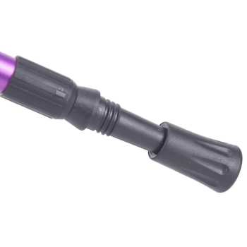 Folding Walking Stick Telescopic Adjustable Antishock Hiking Grip Pole Trekking - Black