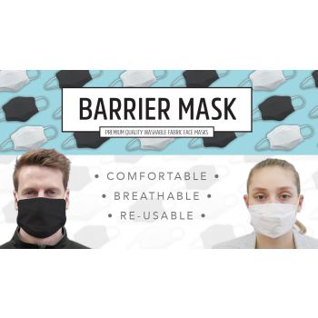 3x Tigerplast Fabric Face Mask Washable Reusable Mask Protect Anti-Microbial Mouth Cover - Black