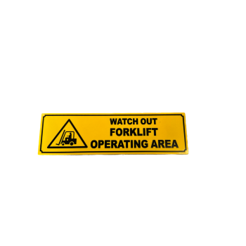Adhesive Forklift Operating Area Safety Sign OH&S Caution 33x9.5cm - Stick On