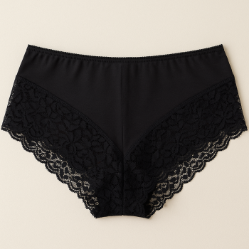 Womens Lace Boyshort Boyleg Full Briefs Underwear Undies in Black - 16