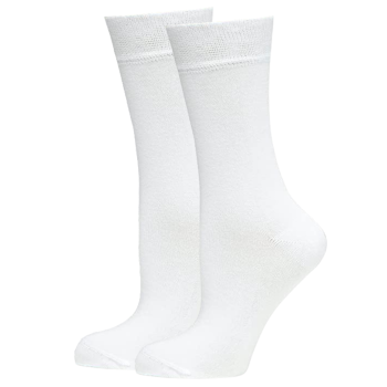 BAMBOO SOCKS Crew Natural Eco Healthy Enviro Unisex Work Anti-Bacterial Business - White - 11-14