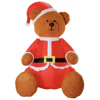 275cm Xmas Christmas Charm Deluxe Inflatable Plush Bear w/ LED Lights  Decoration