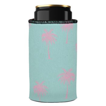 Palm Trees Pink Aqua Stubby Cooler - Standard