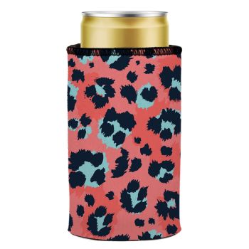 Coral Leopard Print Stubby Cooler 2-Pack - Standard