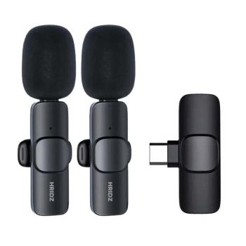 Hridz K9 Wireless Rechargeable 2 in 1 Type-C Microphone For Podcast Recording Interview