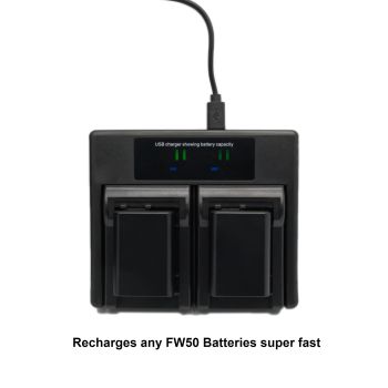 Hridz FW50 Battery Charger for Sony Alpha A7 A7II NEX-3 3N 5 NEX-6 NEX-7