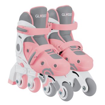 Globber LEARNING INLINE SKATES 2in1 for Kids: Size 30-33 - Pastel Pink 