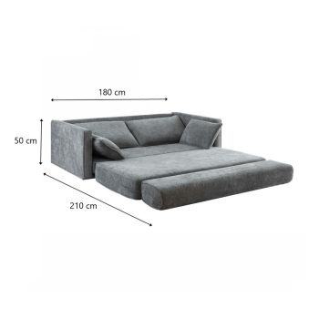 COMFY 3 Seater Sofa bed Queen Grey