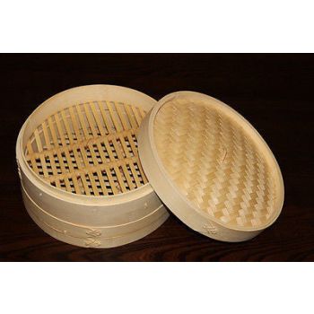 12 Inch Brand New Bamboo Steamer Set-2 Steamer Baskets With 1 Lid