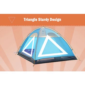 2 Person Portable Outdoor Lightweight Cycling Hiking Backpacking Camping Waterproof Tent - Blue