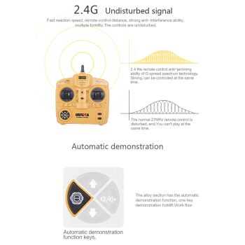 Huina 1/10 RC ForkLift Industrial Construction Engineering Vehicle Toy Trailer