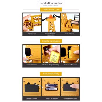 HUINA 1/14 12CH RC Alloy Tower Crane Engineering Construction Vehicle Toy Kids Car