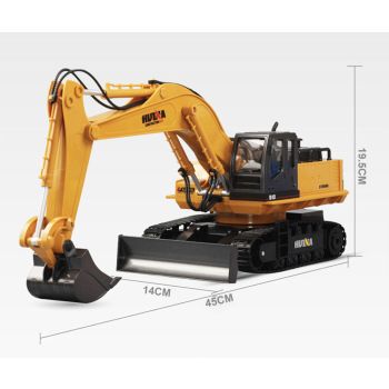 HUINA 1/16 11CH RC Alloy Excavator Construction Engineering Digger Vehicle Toy