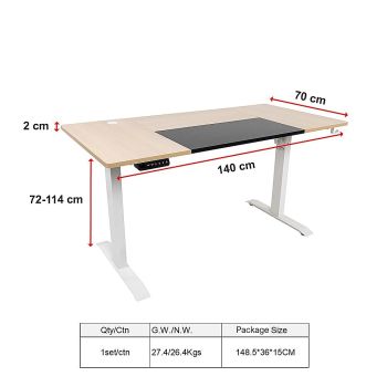 Standing Desk Electric Motorised Computer Desk Height Adjustable Sit Stand Table