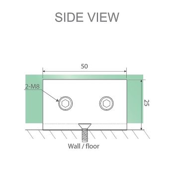 70cm Frameless Glass Bath Screen with Brackets - Gunmetal