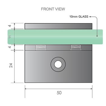 70cm Frameless Glass Bath Screen with Brackets - Gunmetal