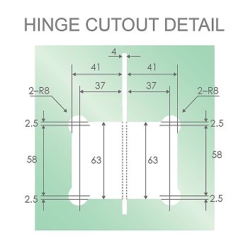 90cm Wall to Wall Frameless Shower Screen with Chrome Brackets and SS Hinges, Square Knob Handle