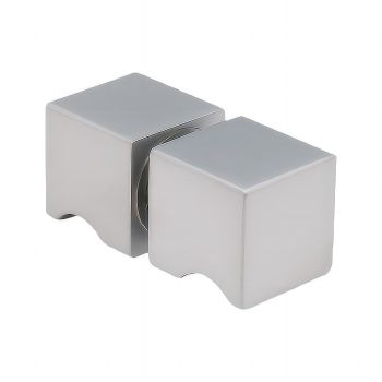 100cm Wall to Wall Frameless Shower Screen with Nickel Brackets and SS Hinges, Square Knob Handle