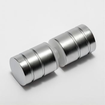 100cm Wall to Wall Frameless Shower Screen with Nickel Brackets and SS Hinges, Round Knob Handle