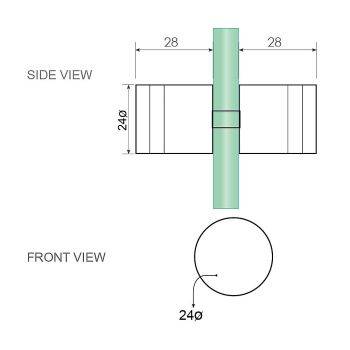 110cm Frameless Wall-to-Wall Shower Screen with White Wall & Floor F Bracket, Brass Hinges & Round Knob Handle