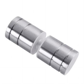 120cm Wall-to-Wall Frameless Shower Screen – Nickel Wall & Floor Channel with Brass Hinges & Round Knob Handle