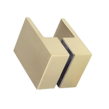 90cm Wall-to-Wall Frameless Shower Screen – Gold Wall & Floor Channel with Brass Hinges & Square Double Pull Handle