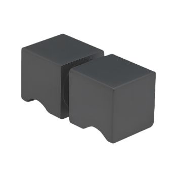 110x110cm Corner Frameless Shower Screen with Black Wall F-Brackets and SS Hinges, Square Knob Handle