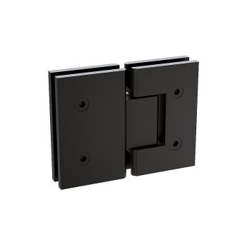 90x70cm Corner Frameless Shower Screen with Black Brackets and SS Hinges, Round Knob Handle