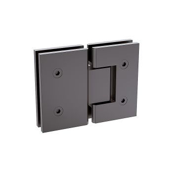 110x70cm Corner Frameless Shower Screen with Gunmetal Brackets and SS Hinges, Square Double Pull Handle